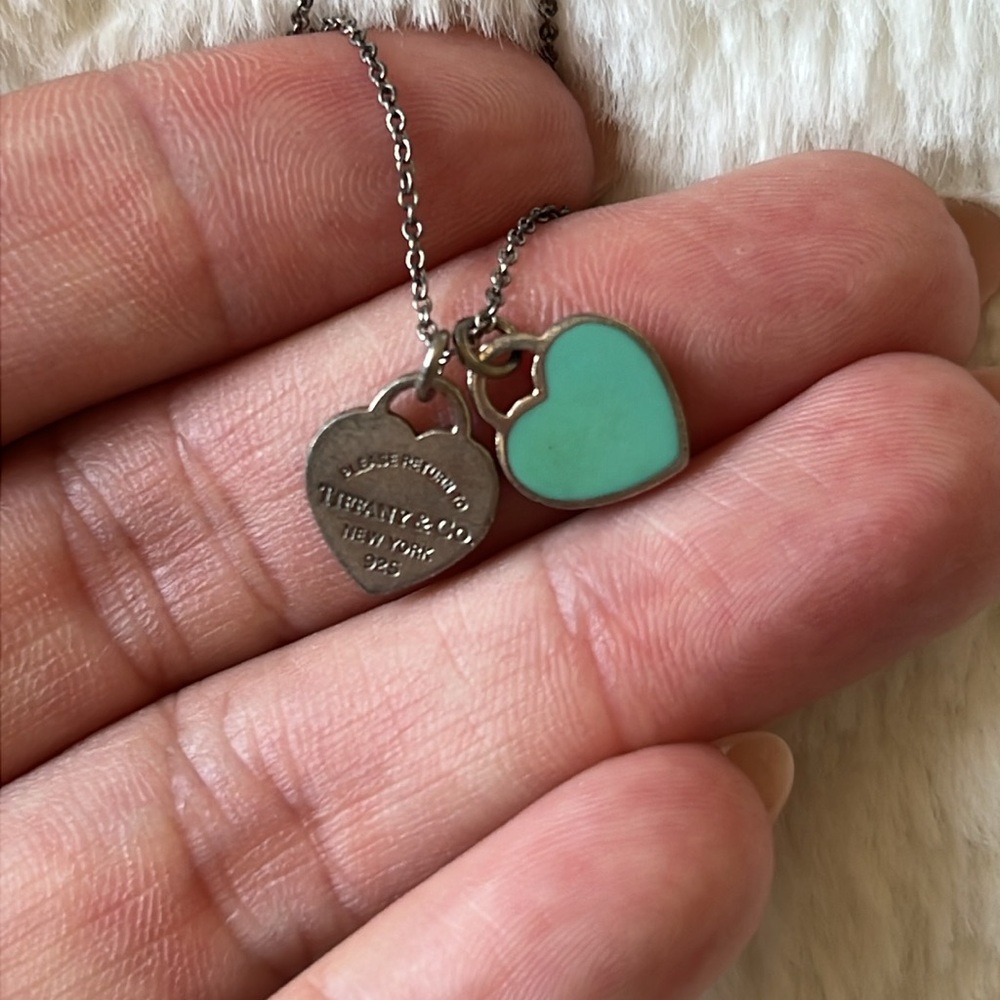 Tiffany & Co. Silver and Blue Charm Necklace